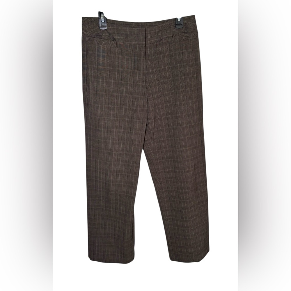 Ninety Women’s Plaid Brown Trousers Size 8